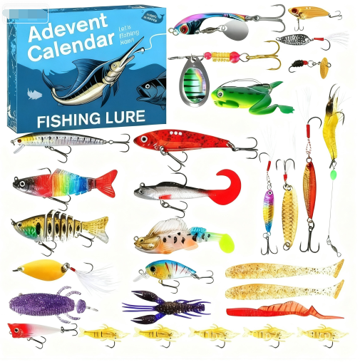 Creative Fishing Hook Set with Advent Calendar Packaging